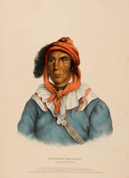 TULCEE-MATHLA. Ein Seminolenhäuptling, aus der Geschichte der Indianerstämme Nordamerikas