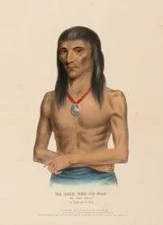 WA-BISH-KEE-PE-NAS. Die weiße Taube. Ein CHIPPEWA, aus Geschichte der Indianerstämme Nordamerikas