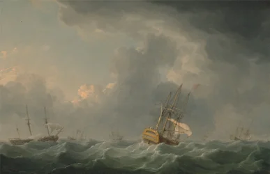 Englische Schiffe vor einem Sturm