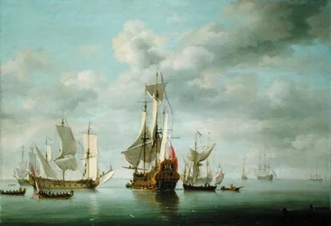 Kriegsschiffe in Flaute