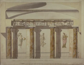 Entwurf für den großen Schrank im Pawlowsk-Palast, frühe 1780er Jahre