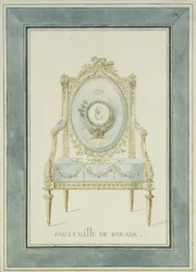 Thronentwurf für den Katharinenpalast in Zarskoje Selo, 1780er Jahre