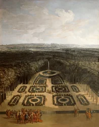 Promenade von Ludwig XIV. in den Gärten des Grand Trianon