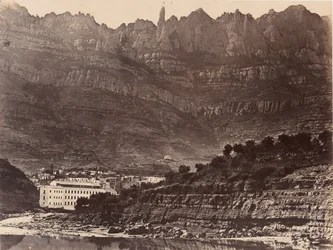 Monserrat, Gesamtansicht des Berges von Monistrol, 1860