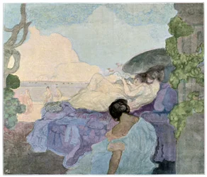 Frauen entspannen am Meer, 1898