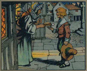 Braunes Brot und Butter