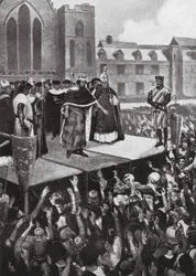 Eduard I. spricht zu seinen Untertanen