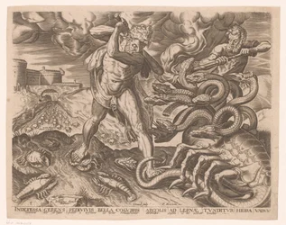 Herkules besiegt die Hydra von Lerna