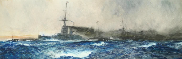 HMS Iron Duke führt andere Großkampfschiffe der Flotte an