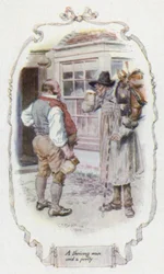 Ein wohlhabender Mann und ein beleibter