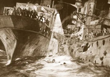 Flugleutnant Rutland rettet einen verwundeten Seemann, der ins Meer gefallen war