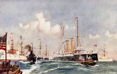 Das Flaggschiff Crescent in Bar Harbour, 1900