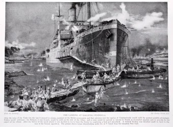 Die Landung auf der Halbinsel Gallipoli, Illustration aus 