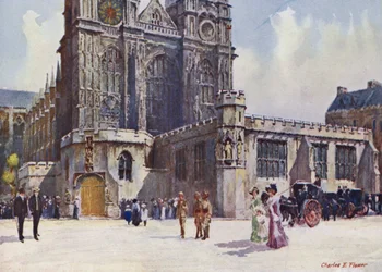 Westminster Abbey, wo König Edward VII. und Königin Alexandra ausstiegen