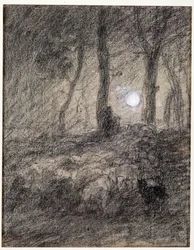 Schafherde im Mondlicht