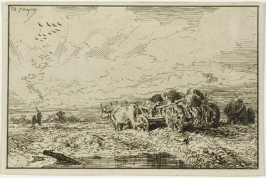 Landschaft mit Ochsenkarren