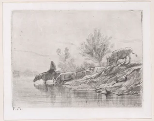 Landschaft mit Vieh, 1848