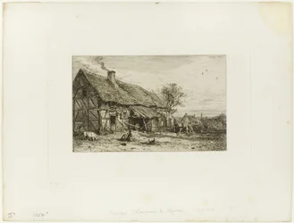Landschaft mit Bauernhaus