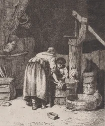 Frauen beim Waschen, ca. 1845-50