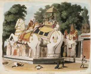 Eingeborene huldigen ihrem Herrscher, graviert von Thomas Medland, 1803
