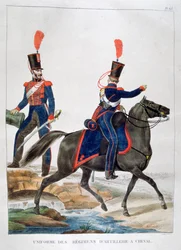 Uniform eines Regiments der Pferdeartillerie, Frankreich, 1823
