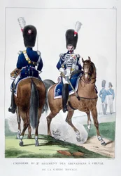 Uniform des 2. Regiments der Pferdegrenadiere, Frankreich, 1823
