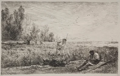 Heuernte, Originaldruck 1862, gedruckt 1921