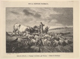 Salon de 1850-51, Landschaft und Tiere, von Troyon