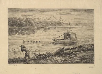 Der Schiffsjunge schleppt das Boot, 1861
