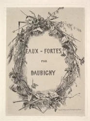 Kranz aus Wildblumen, Titel für Eaux-Fortes par Daubigny