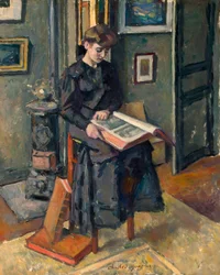 Junges Mädchen mit einem Buch, ca. 1906