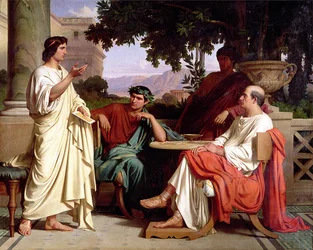 Horaz, Vergil und Varius im Haus des Maecenas