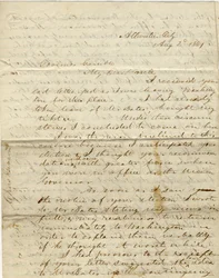 Brief unterzeichnet C. Gibson [Charles Gibson], Atlantic City, an Gouverneur Gamble [Hamilton R. Gamble], 2. August 1861