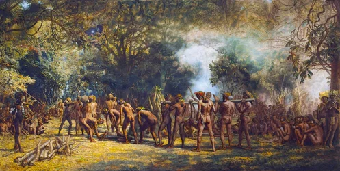 Kannibalenfest auf der Insel Tanna, Vanuatu ca. 1887