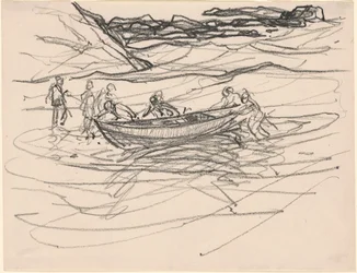 Das Rettungsboot zu Wasser lassen