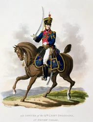 Uniform eines Offiziers der 9. leichten Dragoner in Paradeuniform, aus 