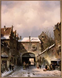 Dorfszene im Winter, 1893