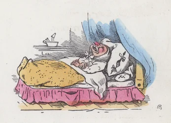 Großvater in seinem Bett