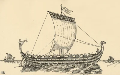 Das normannische Schiff basierend auf dem Teppich von Bayeux, 1931