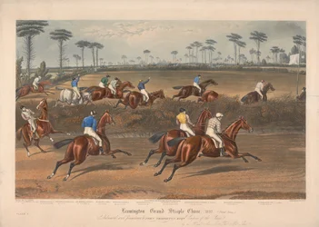 Einer von vier: Leamington Grand Steeple Chase ... 1837. Platte 2. Mr. Christian auf Scripton ...