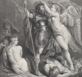 Held, von der Siegesgöttin gekrönt, die ihm einen Lorbeerkranz aufsetzt, Venus und Amor, ca. 1735-61