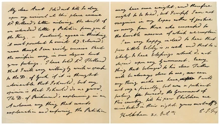 Brief von Charles James Fox an seine Tante Emily, 21. Oktober 1798