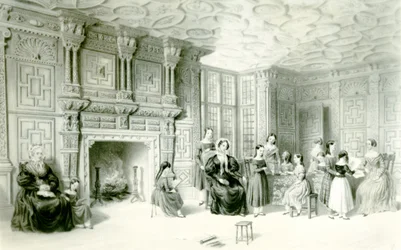 Das Schulzimmer im Campden House, ca. 1840