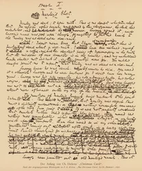 Manuskript von Ein Weihnachtslied von Charles Dickens