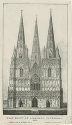 Lichfield Kathedrale - Westfront (Gravur)