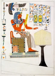 Wandmalerei aus den Gräbern der Könige von Theben, entdeckt von G. Belzoni, 1820-1822