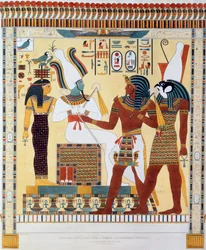 Wandmalerei aus den Gräbern der Könige von Theben, entdeckt von G. Belzoni, 1820-1822