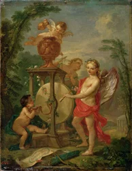 Amor schärft seinen Pfeil, 1750