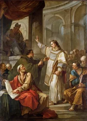 Der heilige Stephan vor dem Hohepriester und den Ältesten des Sanhedrins, 1745