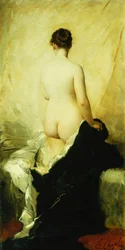 Teilweise drapierter Akt